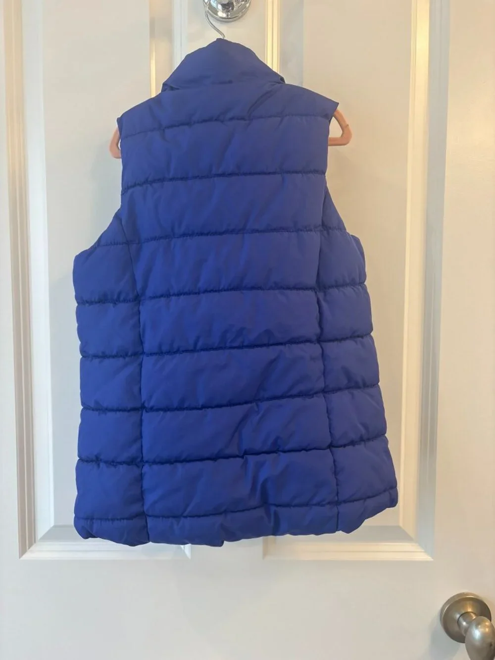 Old Navy Kids Blue Chevron Puffer Vest
